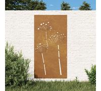 Vidaxl Décoration Murale Jardin 105x55 Cm Acier Corten Design De Fleur