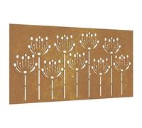 vidaXL Décoration Murale Jardin 105x55 cm Acier corten Design de Fleur, décoration Murale extérieure, Art Mural de Jardin, décoration Murale en métal