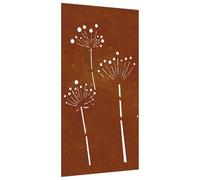 Décoration murale jardin 105x55 cm acier corten design de fleur, décoration murale extérieure, art mural de jardin, décoration murale en métal