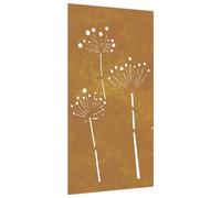 vidaXL Décoration murale jardin 105x55 cm acier corten design de fleur, décoration murale extérieure, art mural de jardin, décoration murale en métal