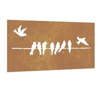 vidaXL Décoration murale jardin 105x55 cm acier corten design d'oiseau