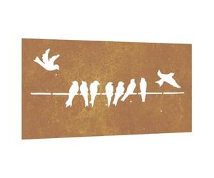 vidaXL Décoration murale jardin 105x55 cm acier corten design d'oiseau
