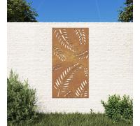 vidaXL Décoration Murale Jardin 105x55 cm Acier corten Design Feuille, décoration Murale extérieure, Art Mural de Jardin, décoration Murale en métal