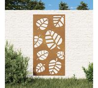 Vidaxl Décoration Murale Jardin 105x55 Cm Acier Corten Design Feuille