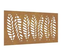 Vidaxl Décoration Murale Jardin 105x55 Cm Acier Corten Design Feuille
