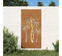 Vidaxl Décoration Murale Jardin 105x55 Cm Acier Corten Design Palmier