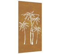 vidaXL Décoration murale jardin 105x55 cm acier corten design palmier, décoration murale extérieure, art mural de jardin, décoration murale en métal