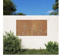 vidaXL Décoration murale de jardin Design d'horizon 824497 – Acier corten 105x55cm Marron G
