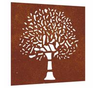 vidaXL Décoration murale jardin design d'arbre 55x55 cm acier corten