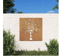 vidaXL Décoration murale jardin 55x55 cm acier corten design d'arbre 824502