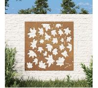 vidaXL Décoration murale jardin 55x55 cm acier corten design feuille 824480