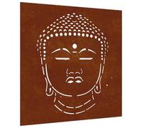 vidaXL Décoration murale jardin Tête de Bouddha 55×55 cm Métal Extérieur
