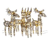 vidaXL Décorations de Noël 4 pcs rennes 160 LED blanc chaud rotin