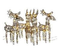 vidaXL Décorations de Noël 4 pcs rennes 160 LED blanc chaud rotin 3200674