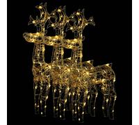 vidaXL Décorations de Noël de renne 3 pcs 60x16x100 cm Acrylique