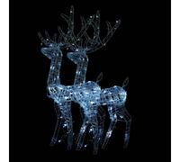 vidaXL Décorations de Noël de renne Acrylique 2 pcs 120 cm Blanc froid