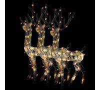 3x Décorations de Noël de Renne Ornement de Noël Rennes Lumineux Décoration de Fête Maison Intérieur Acrylique 120 cm Multicolore