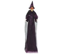 vidaXL Décorations d'halloween Sorcière Qui Parle, déco Gothique, pour l'intérieur, Accessoire interactif, Figurine Fantastique avec Activation par Mouvement, LED flippante