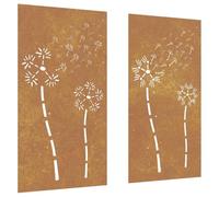 Décorations murales de jardin 2pcs 105x55 cm design de fleur