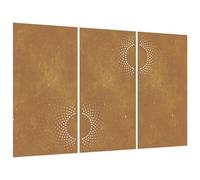 vidaXL Décorations murales Jardin 3 pcs 105x55 cm Design du Soleil, décoration Murale extérieure, Art Mural de Jardin, décoration Murale en métal