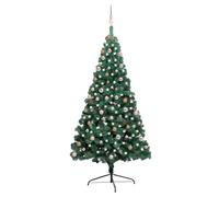 VIDAXL Demi-arbre de No?l artificiel avec LED et boules Vert 210 cm