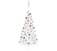 Meilleure Demi-Arbre De NoëL Artificiel Avec Led Et Boules Blanc 210 Cm-538301