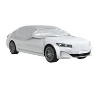 vidaXL Demi-housse de voiture XL argentée, imperméable avec crochets