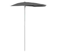vidaXL Demi-Parasol de Jardin avec Mât Parasol de Patio Pare-Soleil de Terrasse Parasol d'Extérieur Anti-UV Anti-décoloration 180x90 cm Anthracite