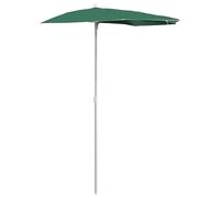 Demi-parasol de Jardin avec Mât Parasol de Patio Pare-soleil de Terrasse Parasol d'Extérieur Anti-UV Anti-décoloration 180x90 cm Vert
