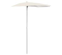 vidaXL Demi-parasol de jardin avec mât 180x90 cm Sable