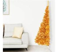Demi sapin de Noël artificiel avec support doré 180 cm PET 344692