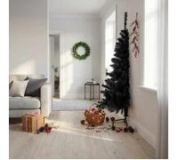 vidaXL Demi sapin de Noël artificiel avec support Noir 180 cm PVC 344677 Noir G