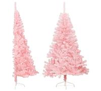 vidaXL Demi Sapin de Noël Artificiel avec Support Rose 120 cm PVC