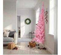 vidaXL Demi sapin de Noël artificiel 344673 avec support 210 cm PVC Rose