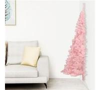 Demi Sapin de Noël Artificiel avec Support Décoration de Noël Ornement de Vacances Décoration de Fête Salle de Séjour Rose 210 cm PVC
