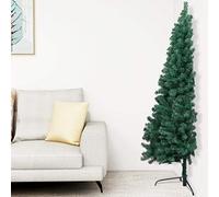 Sapin de Noël artificiel moitié avec support Vert 150 cm PVC