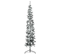 vidaXL Demi Sapin de Noël Artificiel Mince avec Neige Floquée Arbre de Noël Décoration de Vacances Ornement de Noël 344608