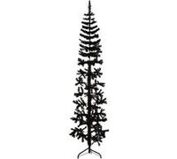 vidaXL Demi Sapin de Noël Artificiel Mince avec Support Arbre de Noël Décoration de Vacances Ornement de Fête Salon 344576 Noir G