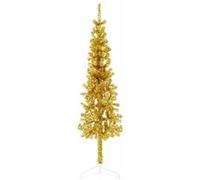vidaXL Demi Sapin de Noël Artificiel Mince avec Support Arbre de Noël Décoration de Vacances Ornement de Noël Décoration de 344590 Jaune G