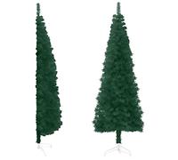 vidaXL Demi Sapin de Noël Artificiel Mince avec Support Arbre de Noël Décoration de Vacances Ornement de Fête Salon Intérieur Vert 120 cm