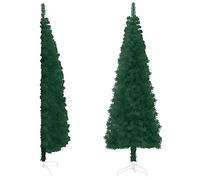 vidaXL Demi Sapin de Noël Artificiel Mince avec Support Arbre de Noël Décoration de Vacances Ornement de Fête Salon Intérieur Vert 180 cm