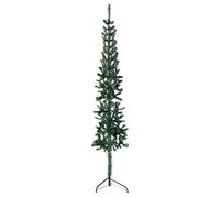 vidaXL Demi sapin de Noël artificiel mince 210 cm vert avec support
