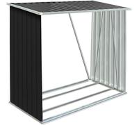 vidaXL Dépôt de bois de chauffage Acier galvanisé 163 x 83 x 154 cm Anthracite
