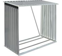 vidaXL Dépôt de bois de chauffage Acier galvanisé 163 x 83 x 154 cm Gris