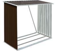 vidaXL Dépôt de bois de chauffage Acier galvanisé 163 x 83 x 154 cm Marron