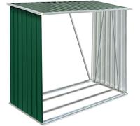 vidaXL Dépôt de bois de chauffage Acier galvanisé 163 x 83 x 154 cm Vert