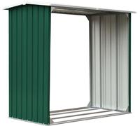 vidaXL Dépôt de bois de chauffage Acier galvanisé 172x91x154 cm Vert