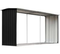 vidaXL Dépôt de bois de chauffage Acier galvanisé 330 x 92 x 153 cm Anthracite