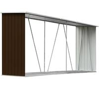 vidaXL Dépôt de bois de chauffage Acier galvanisé 330x84x152 cm Brun