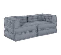 vidaXL Ensemble de coussins d'angle carrés gris en polyester doux, design modulaire, anti-taches, idéal pour le salon et la chambre à coucher, décoration intérieure, ajoute du confort à votre maison
